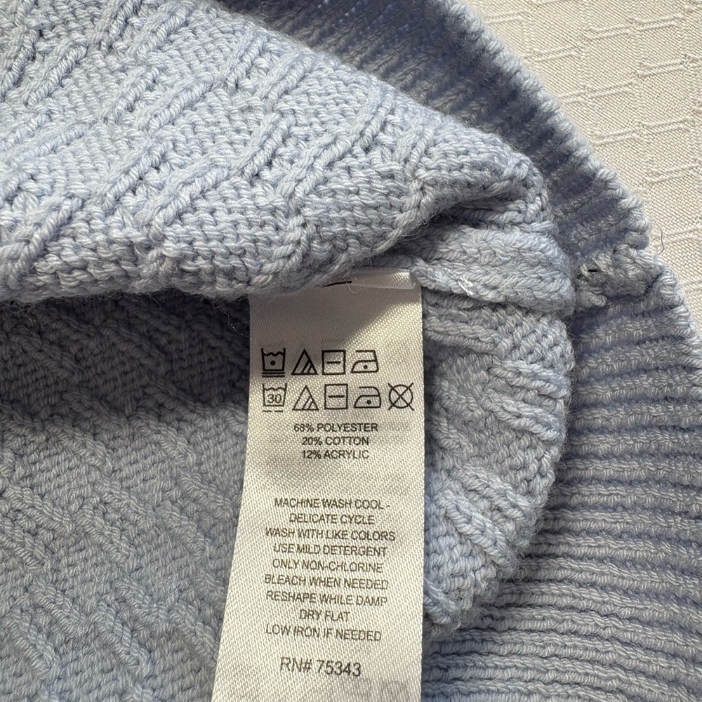 Haute Hippie Style Pale Blue Textured Knit Sweater Oversized XS NWT - Picture 3 of 5